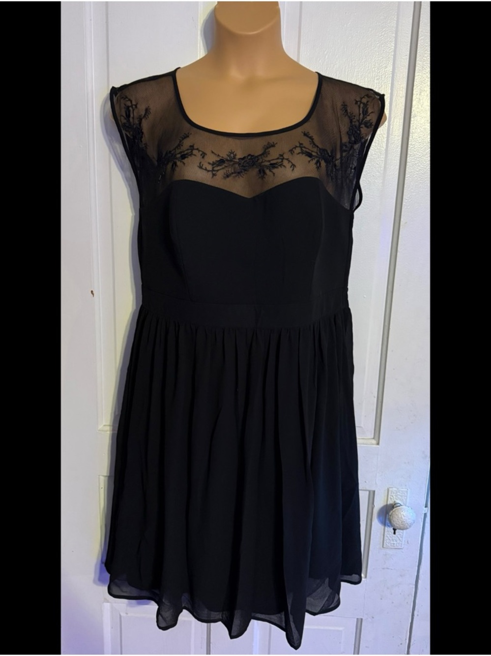 TORRID NWT Elegant Black Chiffon & Lace Dress